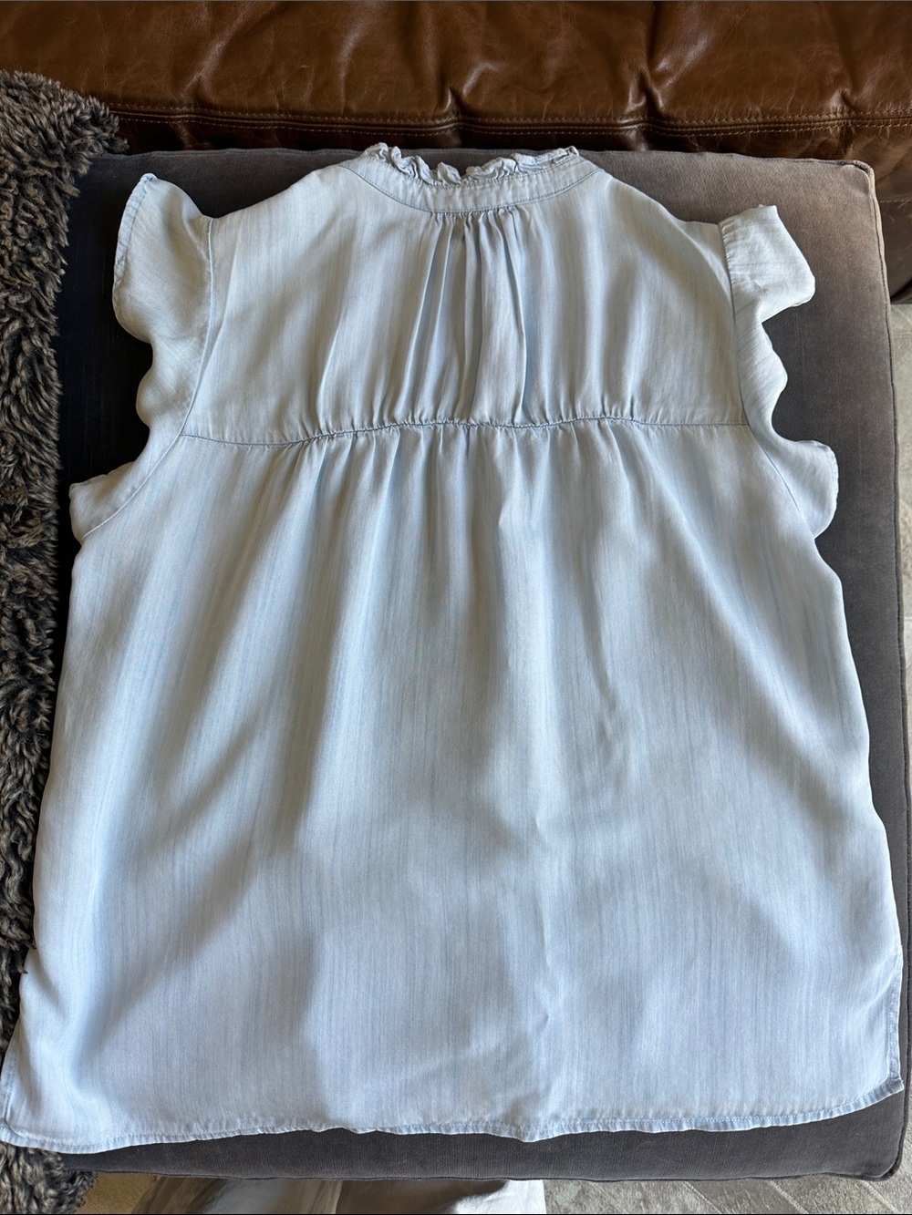 Rails Light Blue Ruffle Collar Button-Up Top - Picture 10 of 13